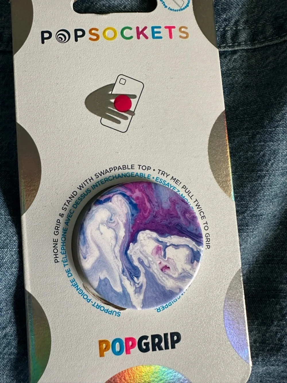 ‼️RARE‼️🎸Popsocket🎸🔥NWT🔥 Phone Holder & Stand w/Swappable Top- LAVENDER FLOW